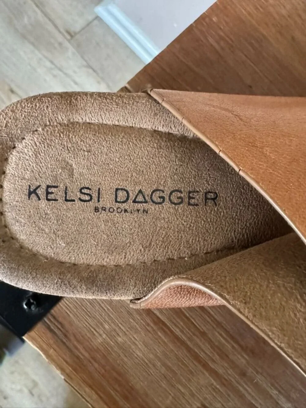 Kelsi Dagger Dunes Leather Brown Peanut Ankle Wrap Platform Sandals Size 8.5